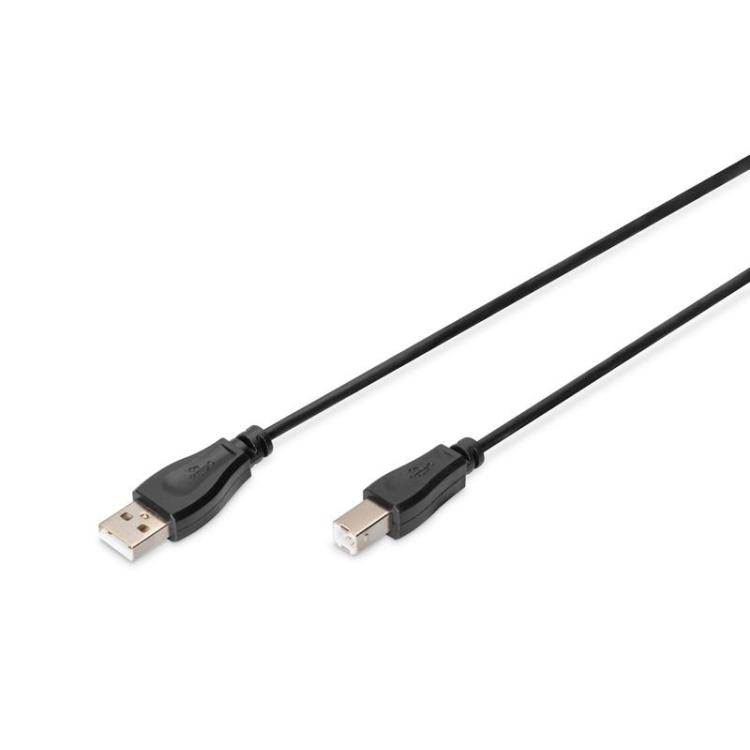 Kabel połączeniowy USB 2.0 HighSpeed Typ USB A/USB B M/M 1,8m Czarny