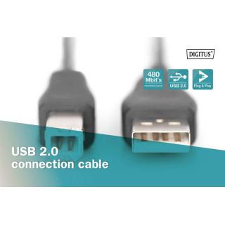 Kabel połączeniowy USB 2.0 HighSpeed Typ USB A/USB B M/M 1,8m Czarny