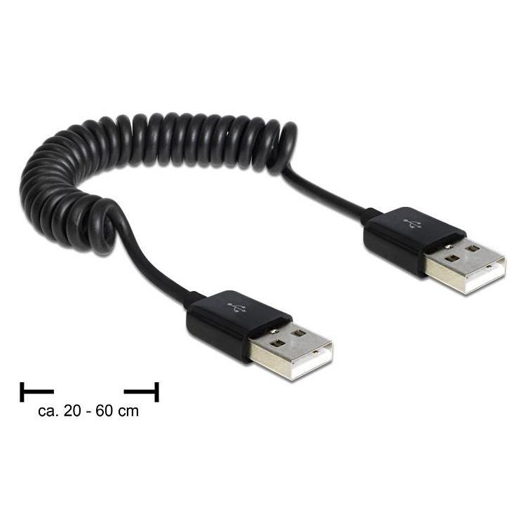 Kabel USB AM-AM Spirala 20-60cm