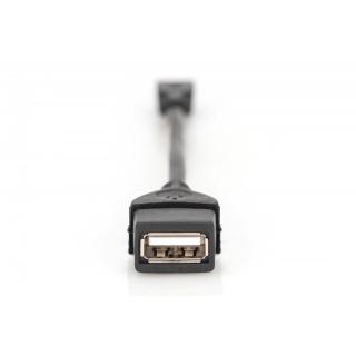 Kabel adapter USB 2.0 HighSpeed OTG Typ microUSB B/USB A M/Ż 0,2m Czarny