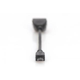 Kabel adapter USB 2.0 HighSpeed OTG Typ microUSB B/USB A M/Ż 0,2m Czarny