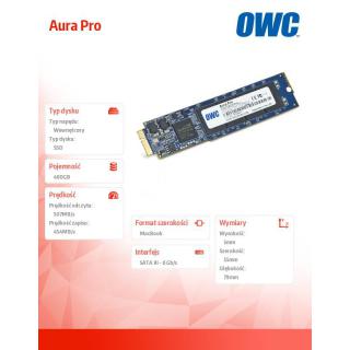 Dysk SSD Aura Pro 480GB Macbook Air 2010/2011 285-500MB/s...