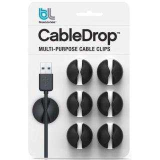 CableDrop uchwyty na kabel 6 szt. czarne