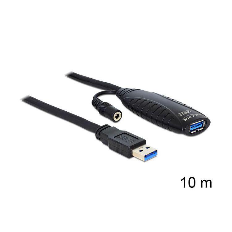 Przedłużacz aktywny USB 3.0 AM-AF 10m czarny