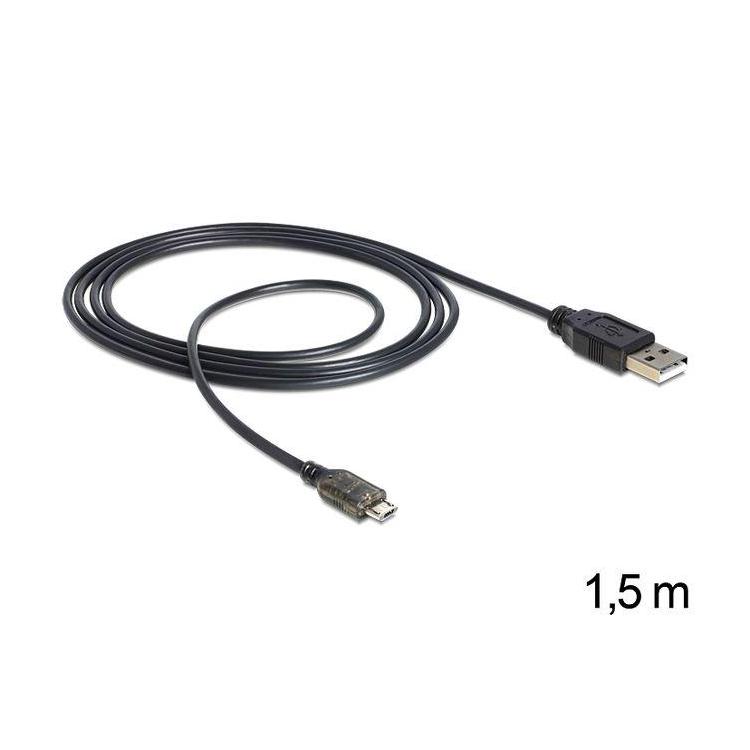 Kabel USB Micro AM-MBM5P 1.5m (Wskaźnik ładowania LED)