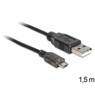 Kabel USB Micro AM-MBM5P 1.5m (Wskaźnik ładowania LED)