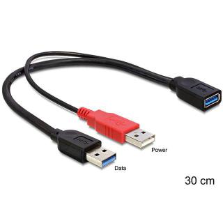 Kabel USB 3.0 AMx2- AF 30cm