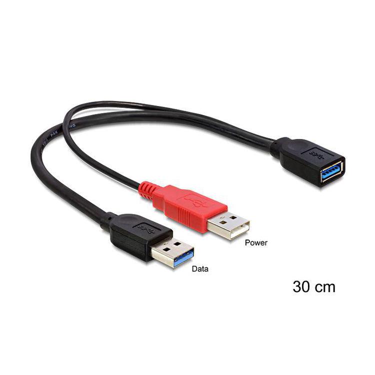 Kabel USB 3.0 AMx2- AF 30cm