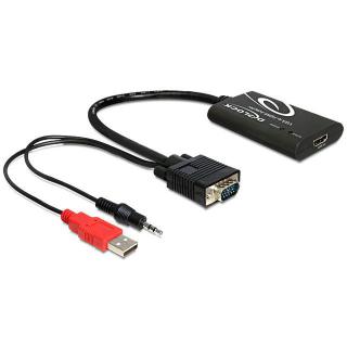 Adapter VGA(M)+Audio 3.5mm Jack(M)+Power USB AM- HDMI(F)...