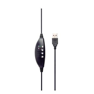 Słuchawki z mikrofonem MHS-U-001 USB czarne