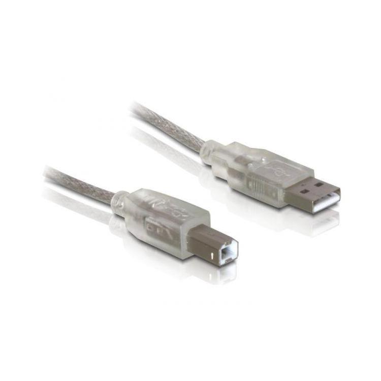 Kabel USB 2.0 AM-BM 0,5M + Ferryt