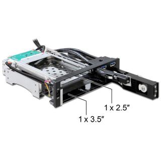 Kieszeń wewnętrzna na 2xHDD SATA 2.5+3.5''+2xUSB 3.0