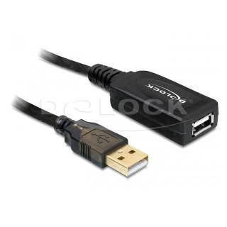 Przedłużacz aktywny USB A (M) - A (F) 20 M czarny