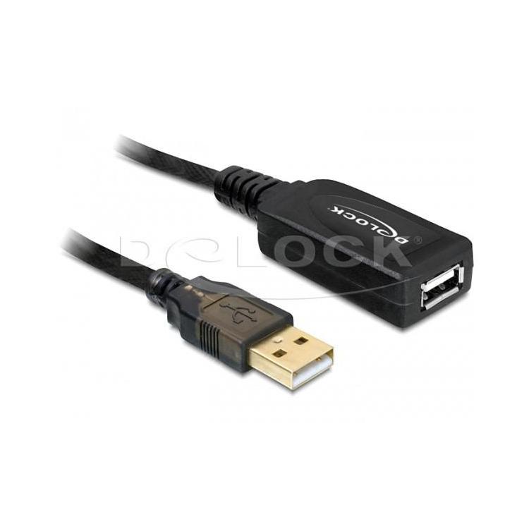 Przedłużacz aktywny USB A (M) - A (F) 20 M czarny