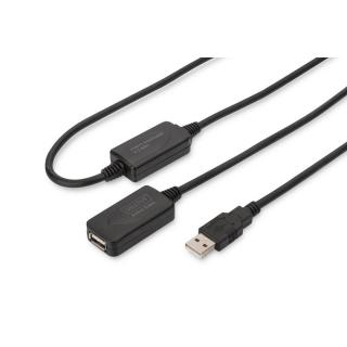 Kabel przedłużający USB 2.0 HighSpeed Typ USB A/USB A M/Ż aktywny 20m Czarny