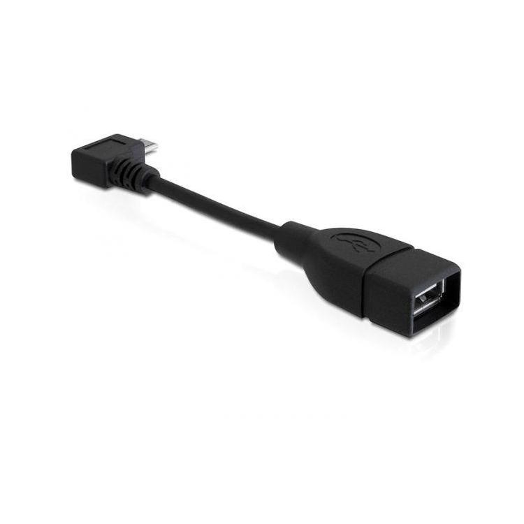 Kabel USB Micro- USB AM(F) OTG (kątowy) 11cm