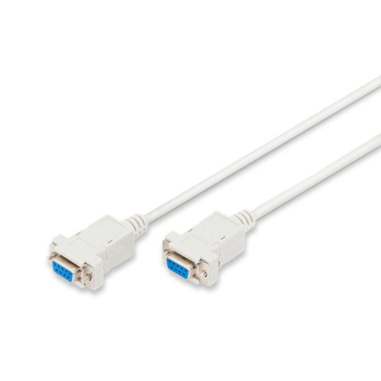 Kabel połączeniowy RS232 null-modem Typ DSUB9/DSUB9 Ż/Ż 3m Szary