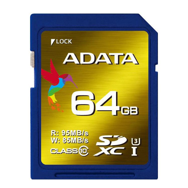 SD XC XPG 64GB UHS-1 U3/Class10 4K 3D