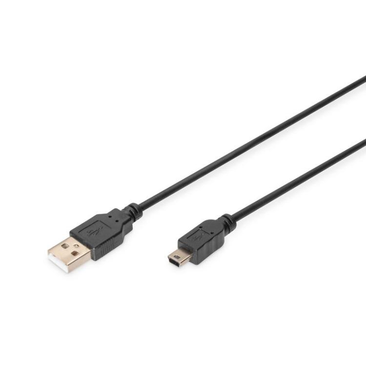 Kabel połączeniowy USB 2.0 HighSpeed "Canon" Typ USB A/miniUSB B (5pin) M/M czarny 1m