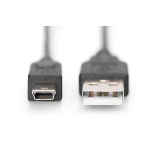 Kabel połączeniowy USB 2.0 HighSpeed "Canon" Typ USB A/miniUSB B (5pin) M/M czarny 1m