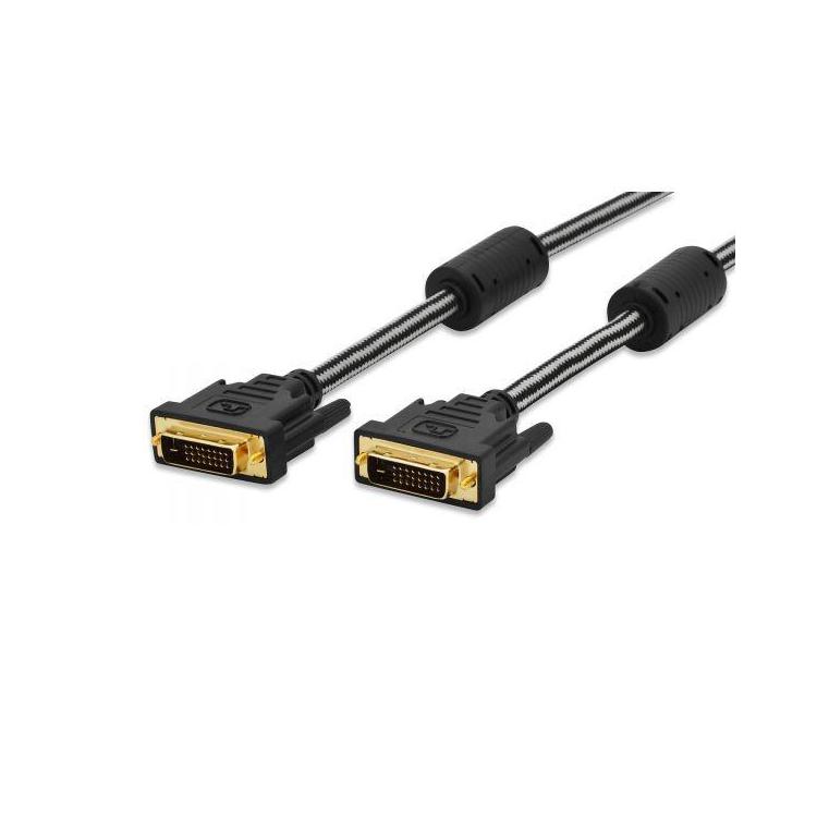 Kabel połączeniowy DVI-D DualLink WQXGA 30Hz Typ DVI-D (24+1)/DVI-D (24+1) M/M 2m Czarny