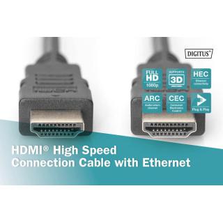 Kabel połączeniowy HDMI HighSpeed z Ethernetem 4K 24Hz UHD Typ HDMI A/HDMI A M/M 3m Czarny