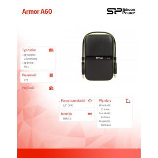 ARMOR A60 2TB USB 3.0 BLACK-GREEN/PANCERNY wstrząso/pyło i wodoodporny