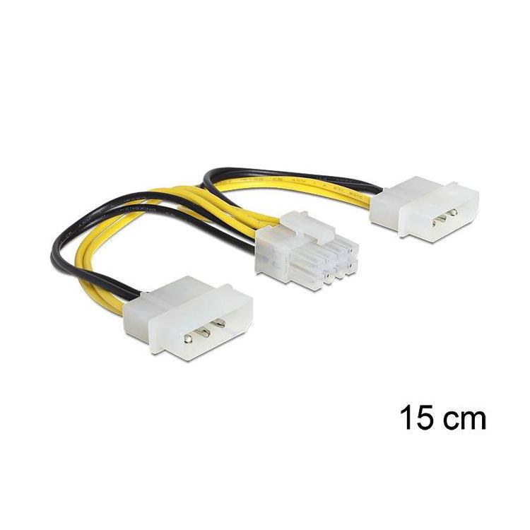 Kabel zasilający 8Pin EPS(F)- 2x Molex 4Pin