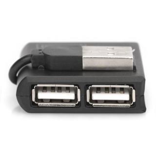 HUB/Koncentrator mini 4-portowy USB 2.0 SuperSpeed, pasywny, Czarny