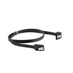 Kabel SATA Lanberg DATA III (6Gb/s) F/F 0,5m kątowy metalowe zatrzaski czarny