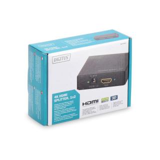 Rozdzielacz/Splitter HDMI 2-portowy, 4K 30Hz UHD 3D, HDCP 1.3, audio