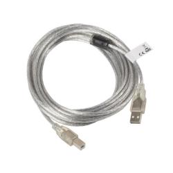 Kabel USB 2.0 Lanberg AM-BM Ferryt 5m przezroczysty