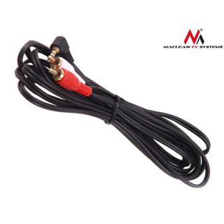 Przewód mini jack 3,5mm kątowy 2RCA 1m MCTV-824 Czarny