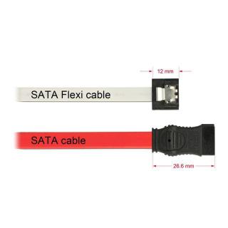 Kabel SATA 6Gb/s 30cm (metalowe zatrzaski) flexi biały