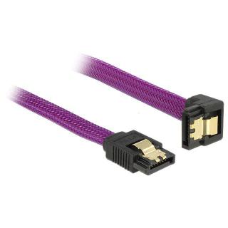 Kabel SATA III 6Gb/s 50cm kątowy (metalowe zatrzaski) Premium