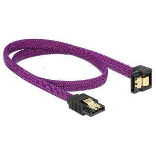 Kabel SATA III 6Gb/s 50cm kątowy (metalowe zatrzaski) Premium