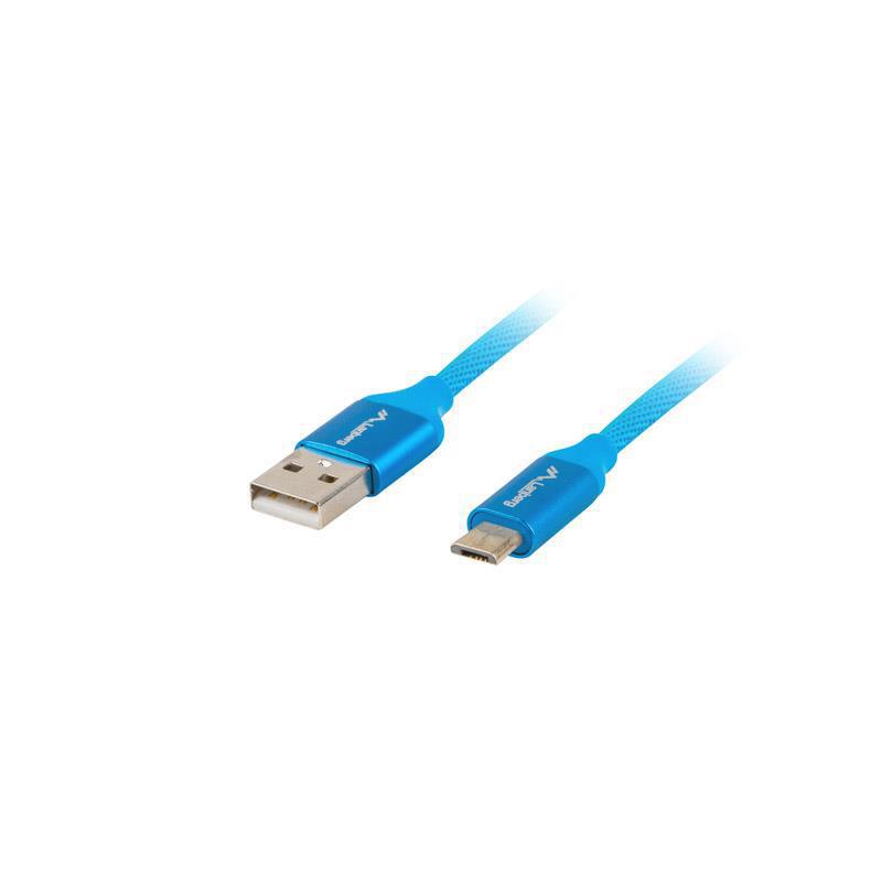 Kabel USB 2.0 Lanberg Premium micro BM-AM 1,8m QC 3.0 niebieski