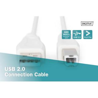 Kabel połączeniowy USB 2.0 HighSpeed Typ USB A/USB B M/M 5m Szary