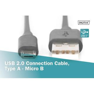 Kabel połączeniowy USB 2.0 HighSpeed Typ USB A/microUSB B M/M 3m Czarny