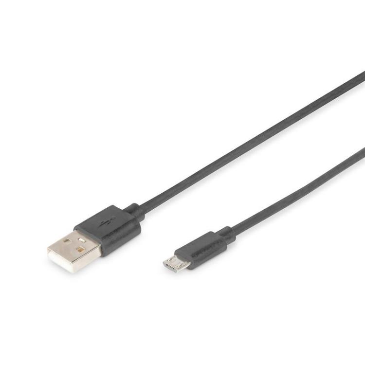 Kabel połączeniowy USB 2.0 HighSpeed Typ USB A/microUSB B M/M 1m Czarny