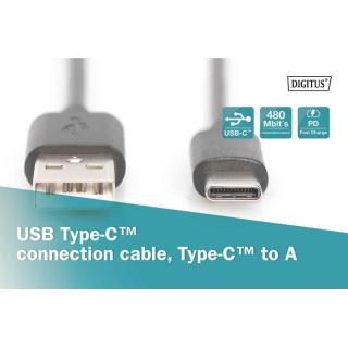 Kabel połączeniowy USB 2.0 HighSpeed Typ USB A/USB C M/M 1,8m Czarny