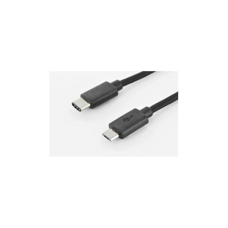 Kabel połączeniowy USB 2.0 HighSpeed Typ USB C/microUSB B M/M czarny 1,8m