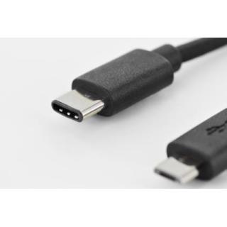 Kabel połączeniowy USB 2.0 HighSpeed Typ USB C/microUSB B M/M czarny 1,8m