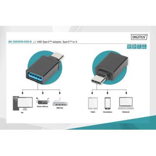 Adapter USB USB 3.1 Gen.1 SuperSpeed 5Gbps Typ USB C/USB A M/Ż czarny