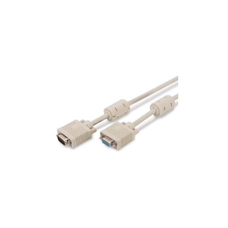 Kabel przedłużający VGA 1080p 60Hz FHD Typ DSUB15/DSUB15 M/Ż zary 1,8m Szary