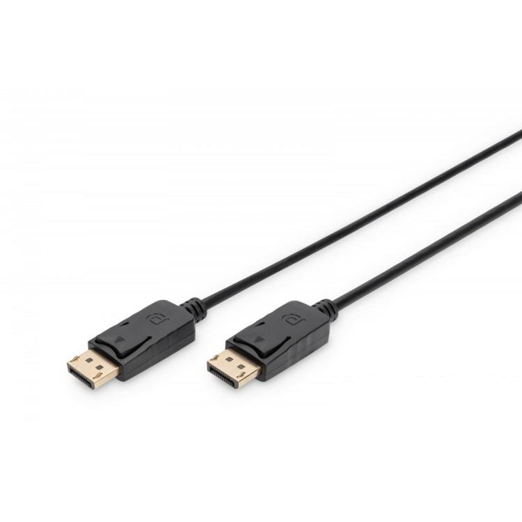 Kabel połączeniowy DisplayPort z zatrzaskami 4K 60Hz UHD Typ DP/DP M/M czarny 2m