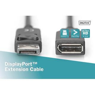 Kabel przedłużający DisplayPort 1.2 z zatrzaskiem 4K 60Hz UHD Typ DP/DP M/Ż czarny 2m