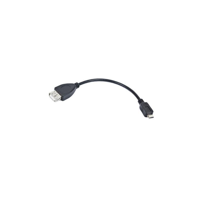 Kabel USB 2.0 Lanberg micro USB - USB-A M/F 2.0 0,15m OTG czarny