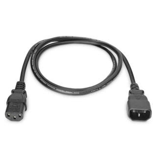 Kabel przedłużający zasilający Typ IEC C14/IEC C13 M/Ż 1,2m Czarny