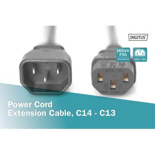 Kabel przedłużający zasilający Typ IEC C14/IEC C13 M/Ż 1,2m Czarny